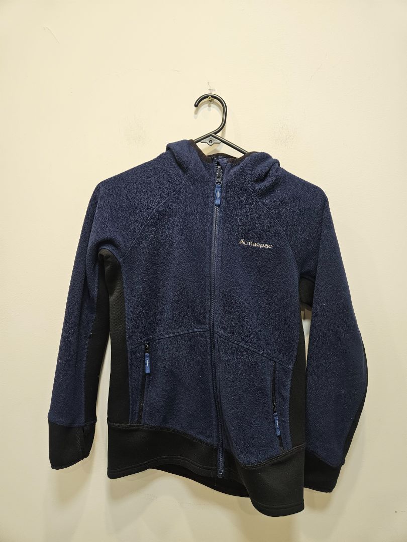 Navy Macpac Hooded Fleece Jacket, 10 YRS