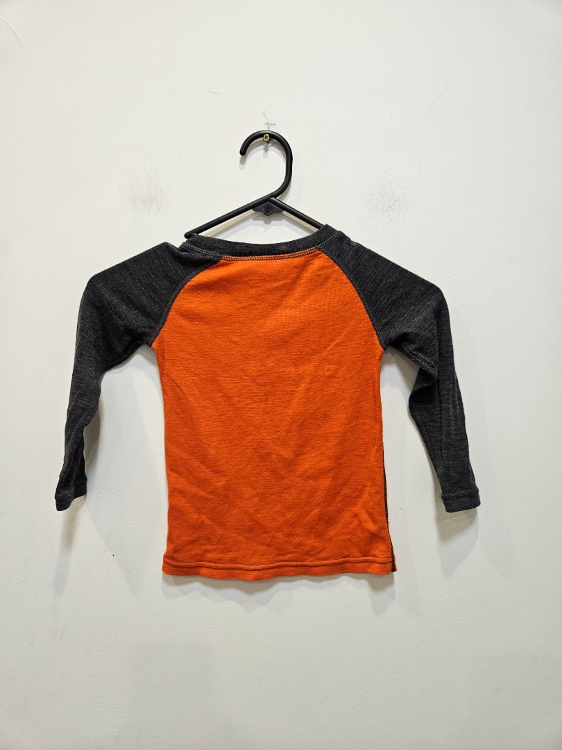 Orange North South Merino Merino Long Sleeve Top, 3 YRS