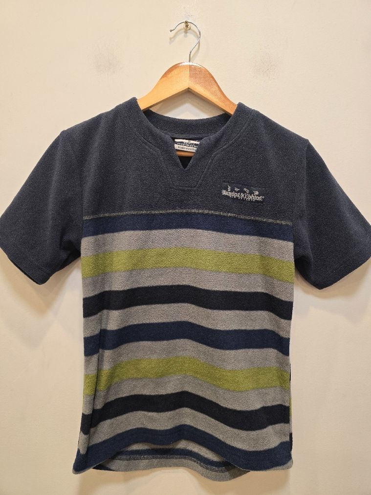 Grey Blue & Yellow Stripe Hunting & Fishing Kids Clothing, 10 years