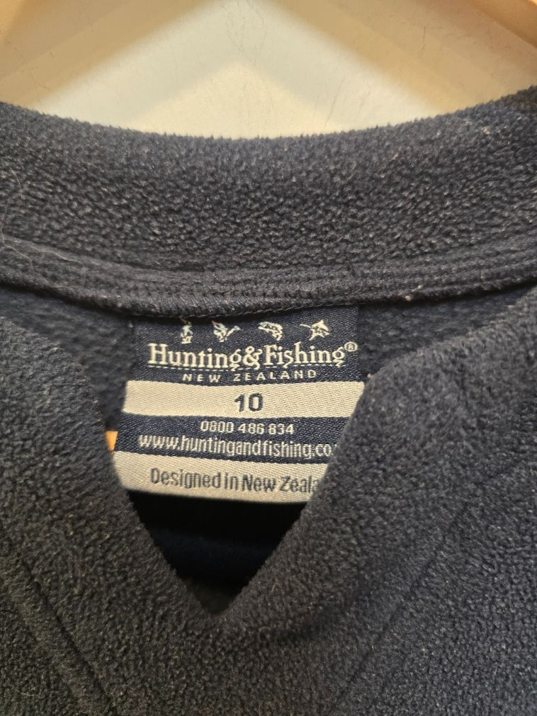 Grey Blue & Yellow Stripe Hunting & Fishing Kids Clothing, 10 years