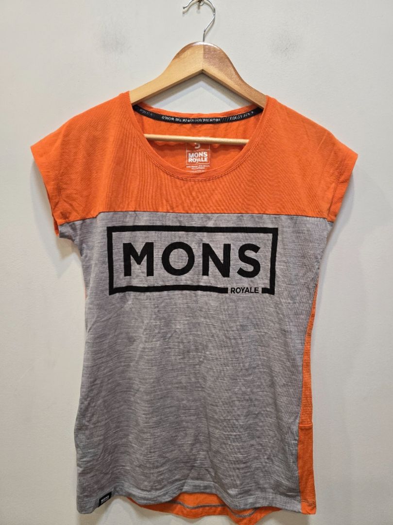 Grey & Orange Mons Royale Womens T Shirt, S