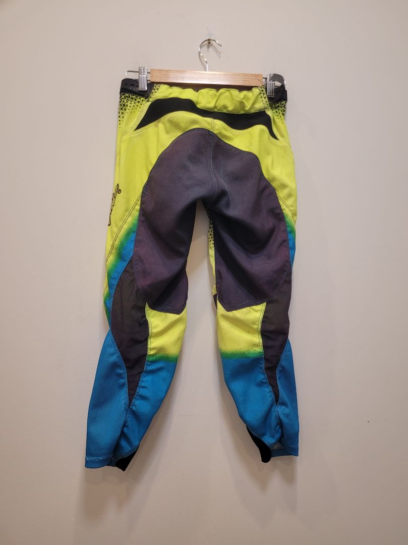 Neon Yellow/Blue Troy Lee Designs Youth Sprint Pants, Youth (S–M)