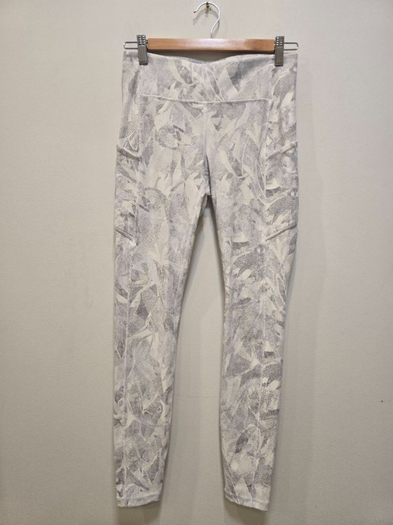 White / Grey Lululemon Women's Leggings, US 6