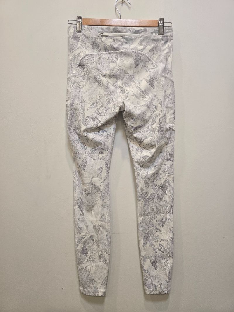 White / Grey Lululemon Women's Leggings, US 6
