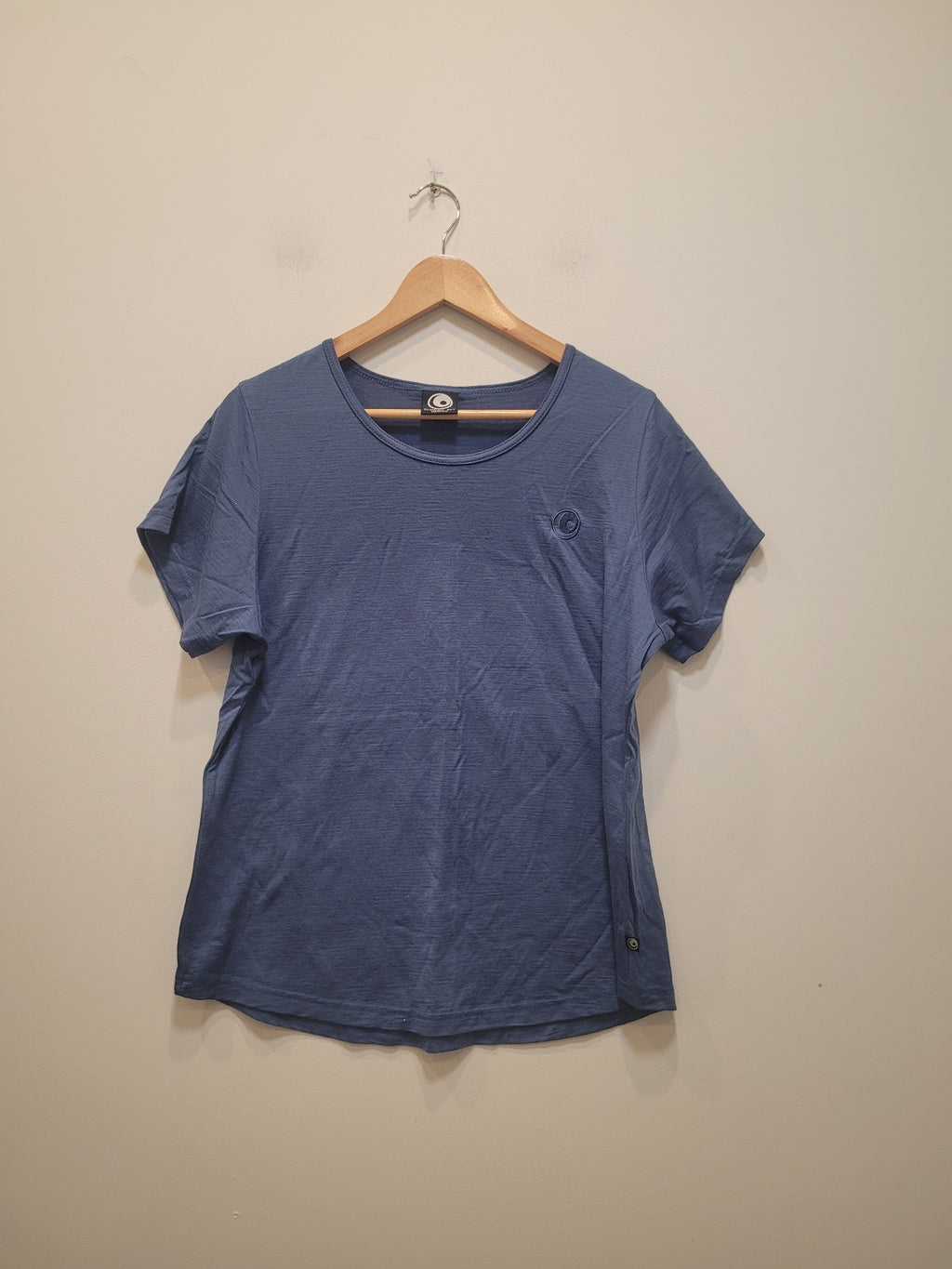 Blue Glowing Sky Merino Short-Sleeve T-Shirt, 14