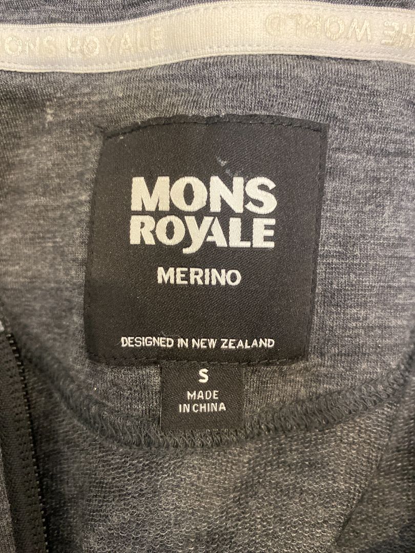 Grey Mons Royale Merino Zip Hoodie, S