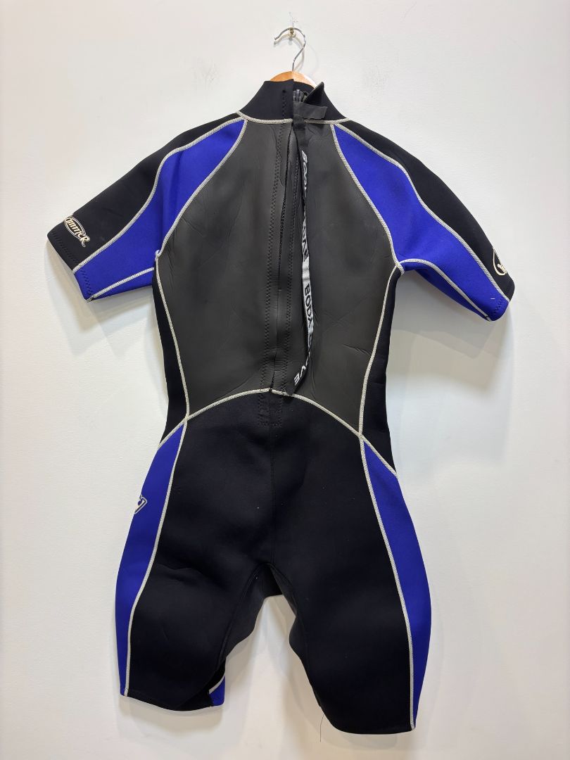 Black/Blue Body Glove Mens Shorty Wetsuit, M