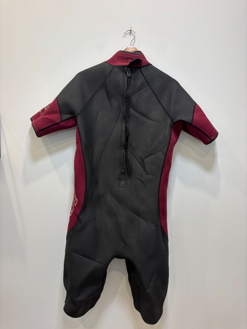 Black/Burgundy Heat WaveMens Shorty Wetsuit, 2XL