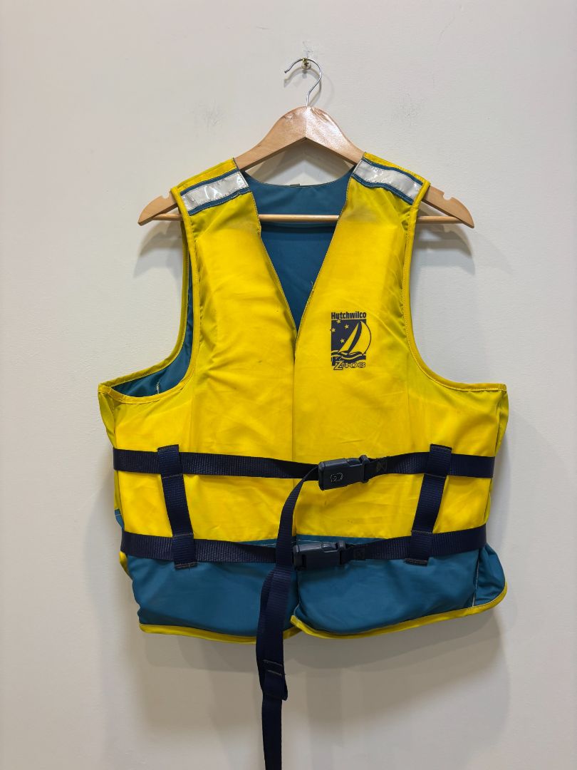 Yellow/Teal Hutchwilco KZ403 Buoyancy Vest, Adult Large (105–120 cm chest)
