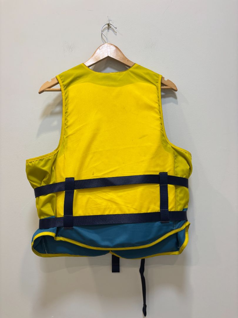 Yellow/Teal Hutchwilco KZ403 Buoyancy Vest, Adult Large (105–120 cm chest)