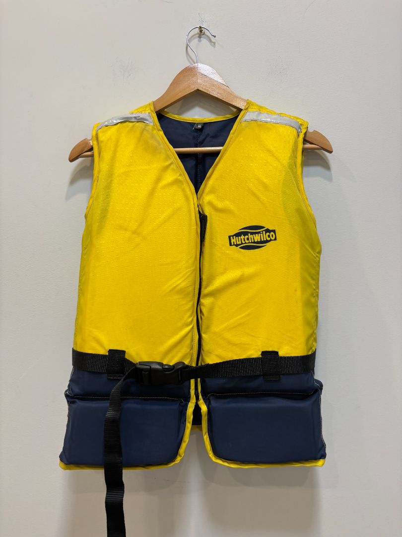 Yellow/Navy Hutchwilco Gemini 403 Buoyancy Vest, Adult Large (105–120 cm chest)