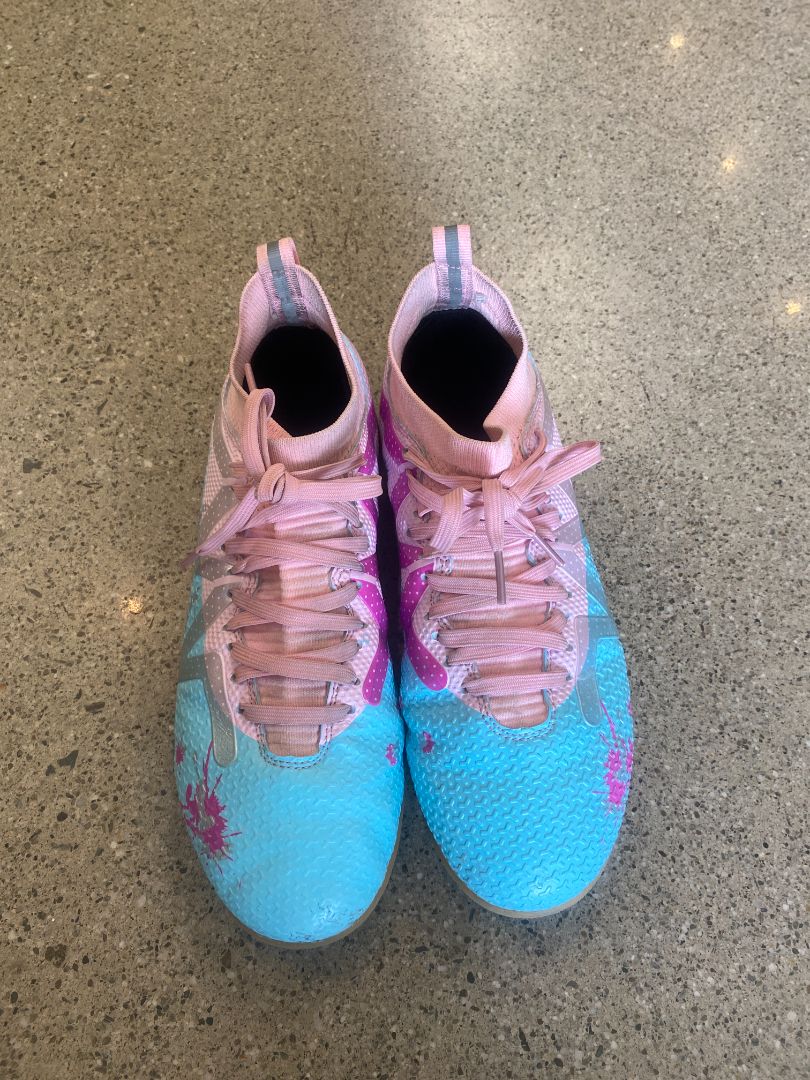 Aqua/Pink  Indoor Soccer Shoes, Adult