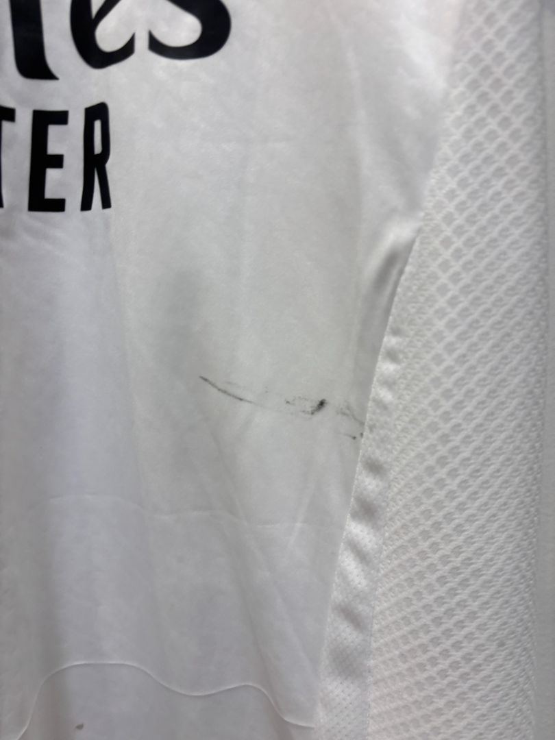 White Adidas Real Madrid Mbappé #9 home jersey, S