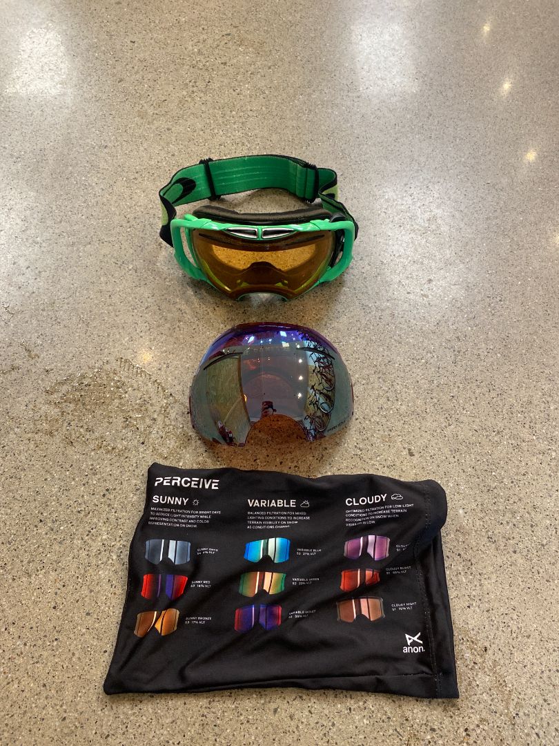 Green Oakley Snow Goggles