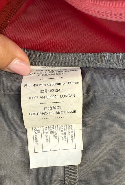 Red Burton Daypack, 25L