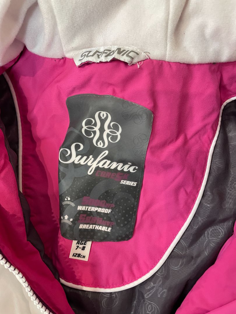 Pink Surfanic Ski Jacket, 7-8 / 128cm