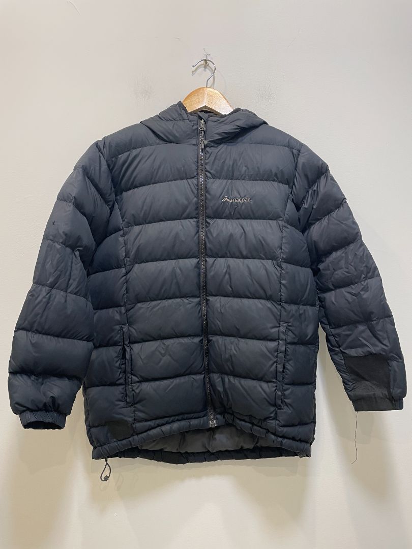 Black Macpac Kids Down Jacket, 12Y