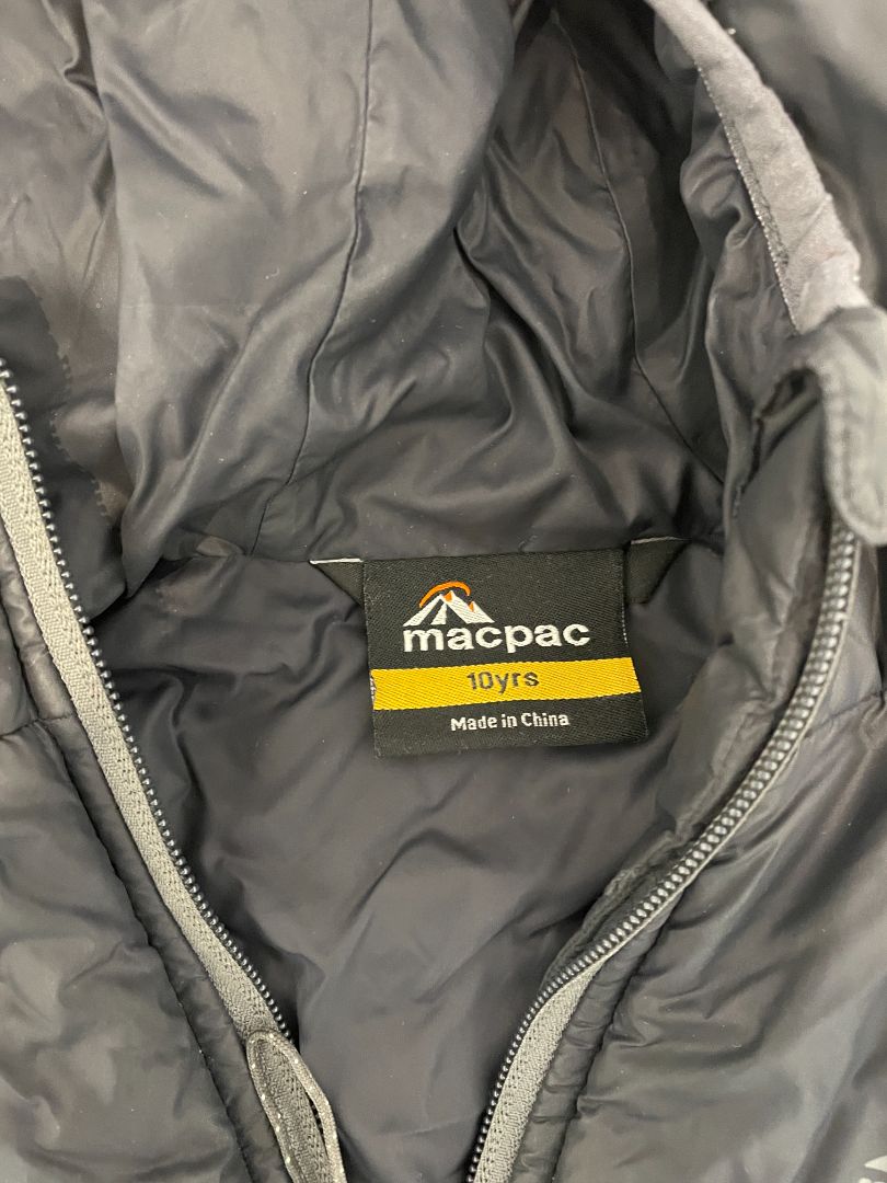 Black Macpac Kids Hooded Jacket, 10Y