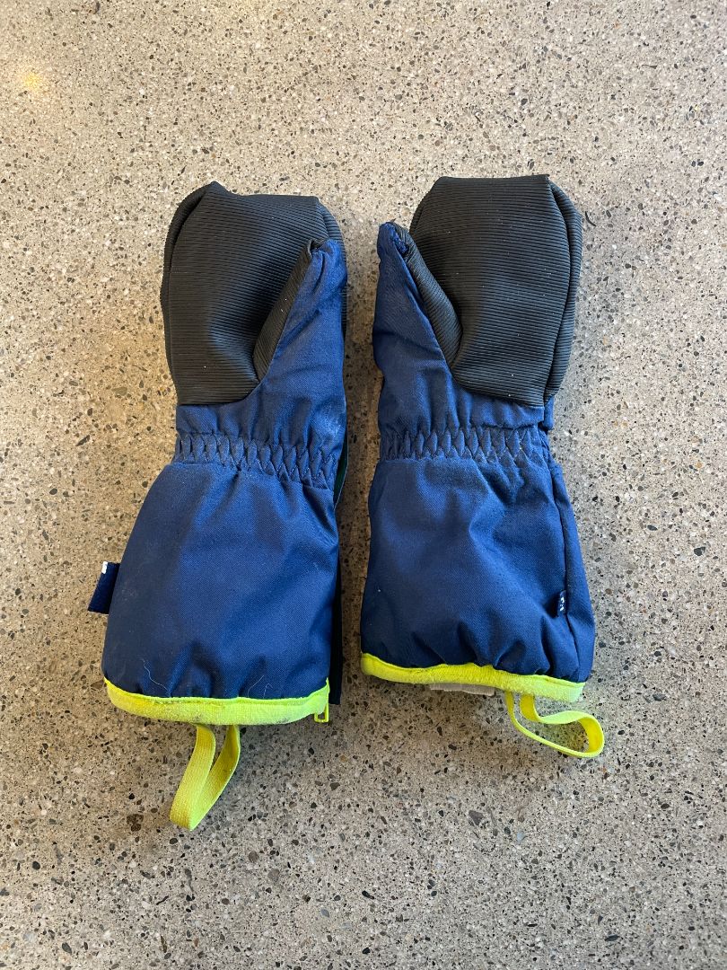 Navy Wedze Kids Ski Mittens, 5-6 years
