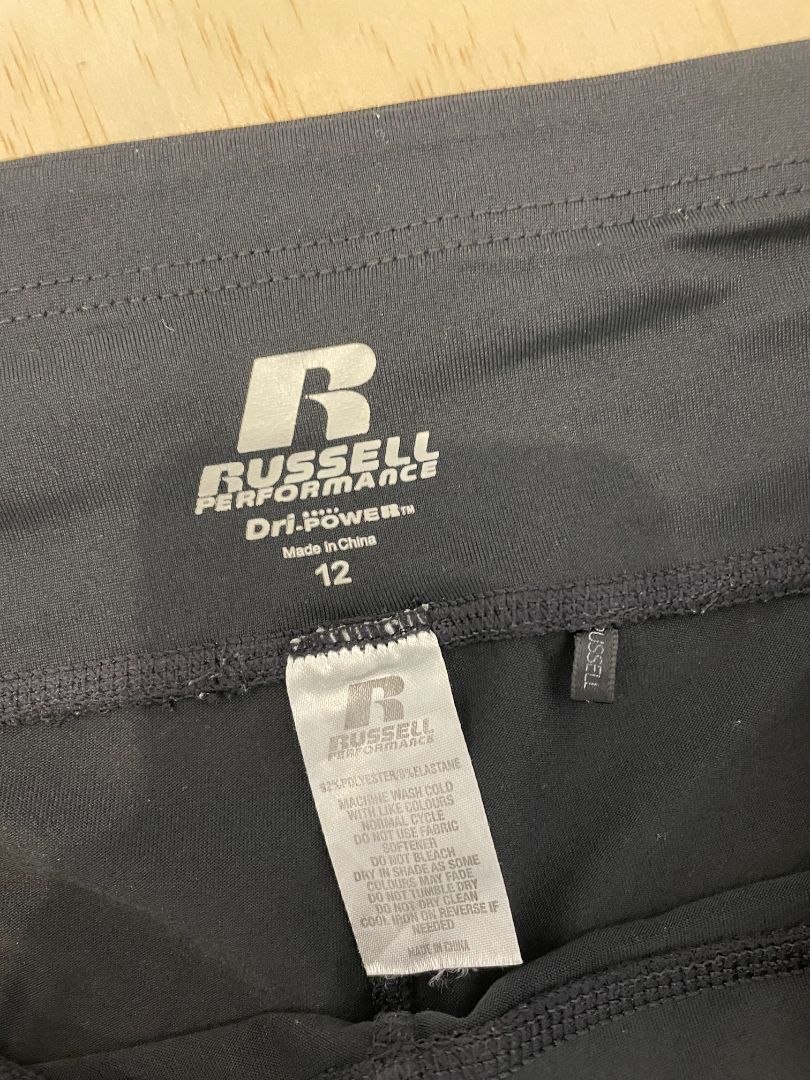 Black Russell Athletic Performance Bike Shorts, 12