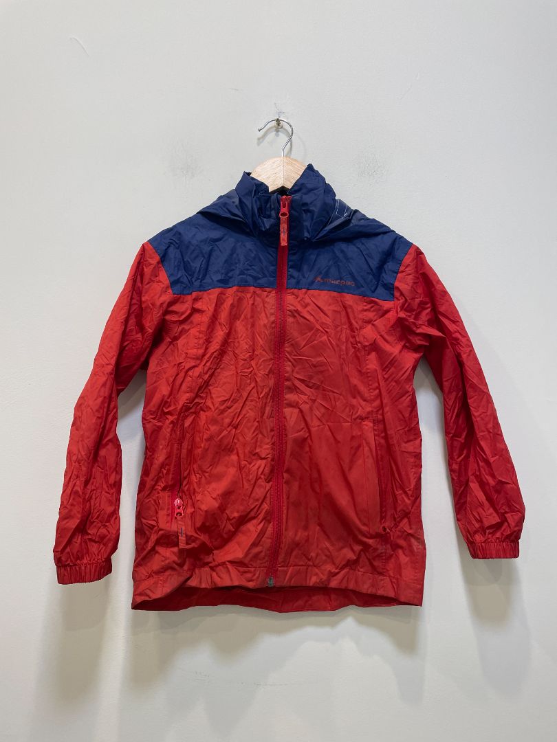 Red Macpac Packable rain jacket, 6 years