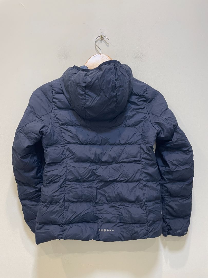 Navy Uniqlo Hooded down jacket, 140