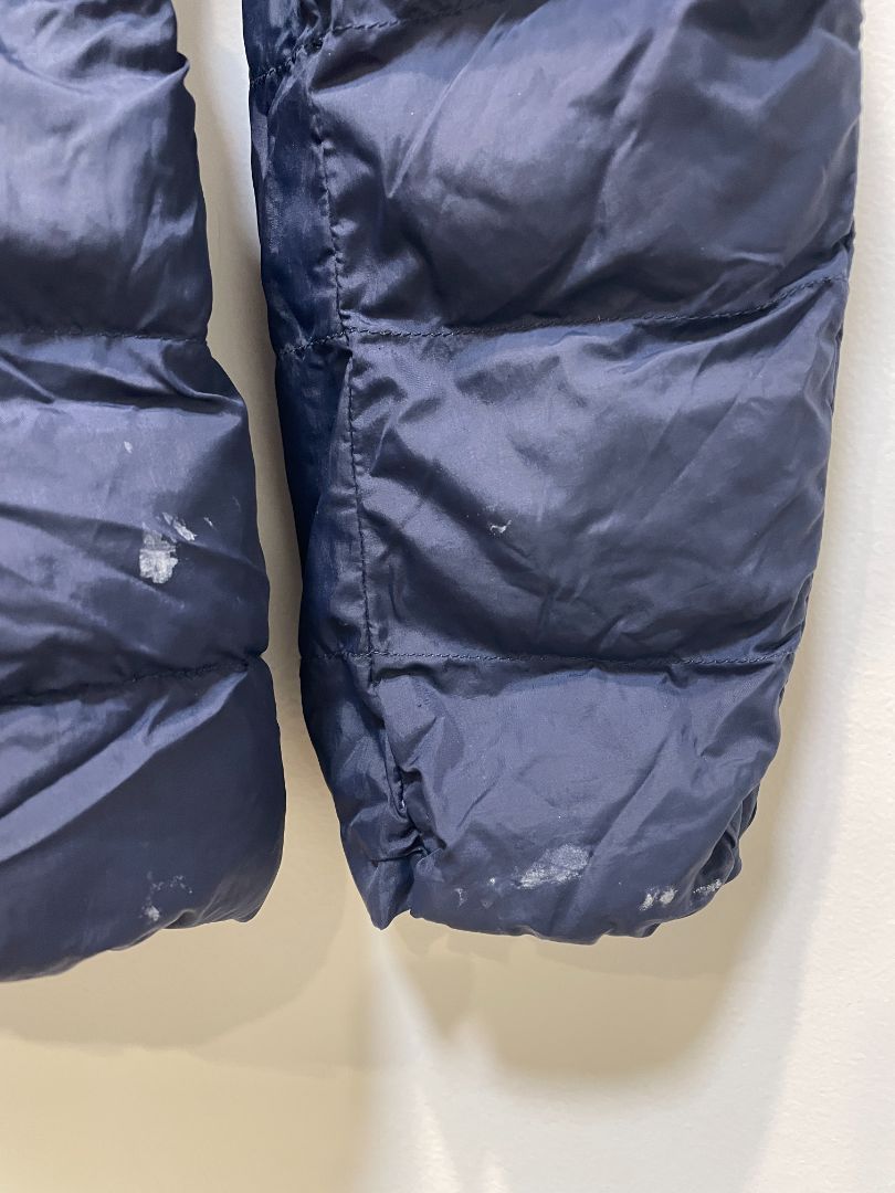 Navy Uniqlo Hooded down jacket, 140