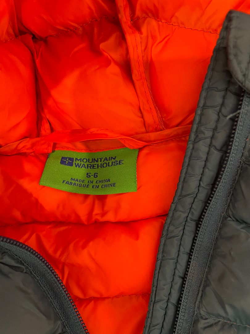 Teal Mountain Warehouse Hooded puffer jacket, 5-6 years