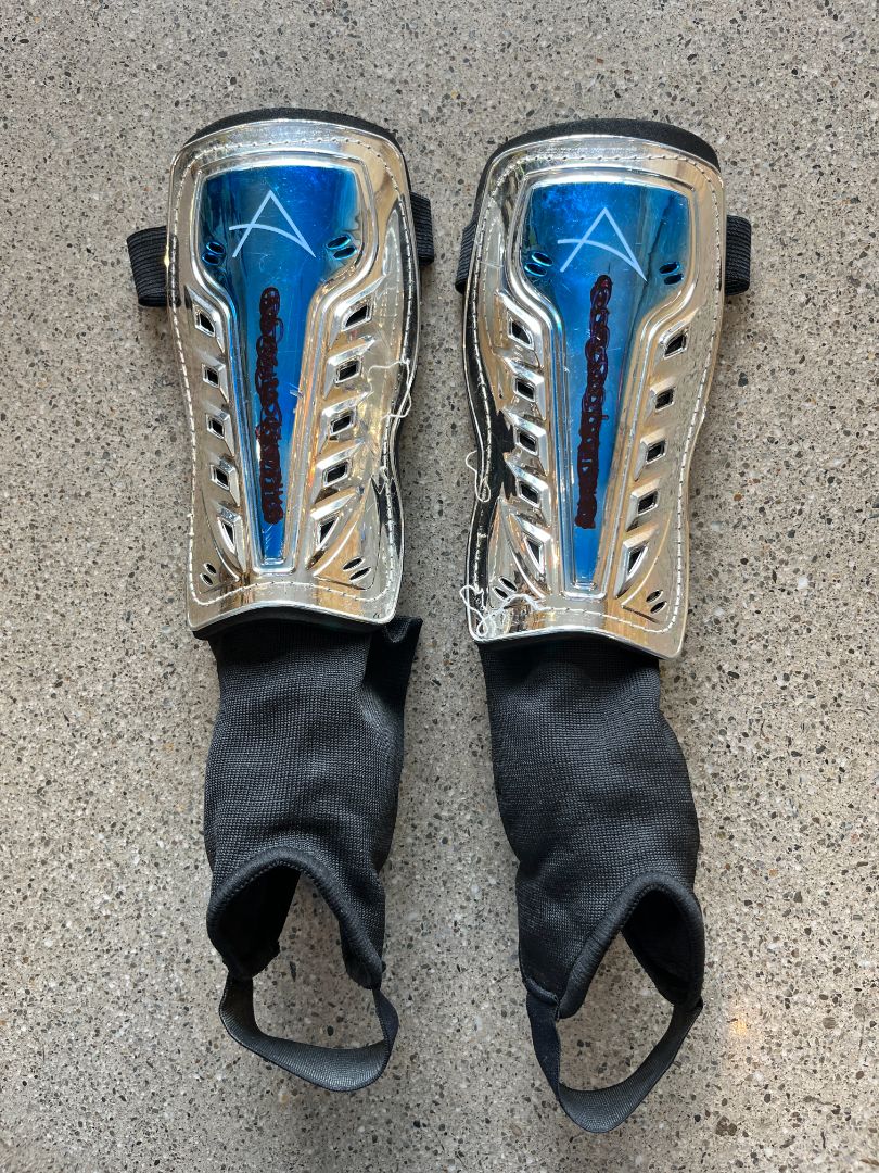 Blue/Silver  Youth shin guards, Youth