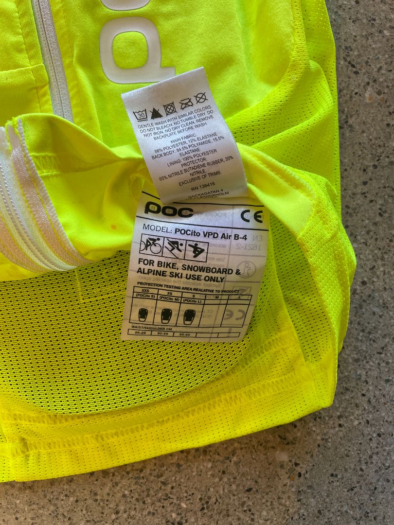 Yellow POC POCito VPD Air B-4 Vest, Kids S