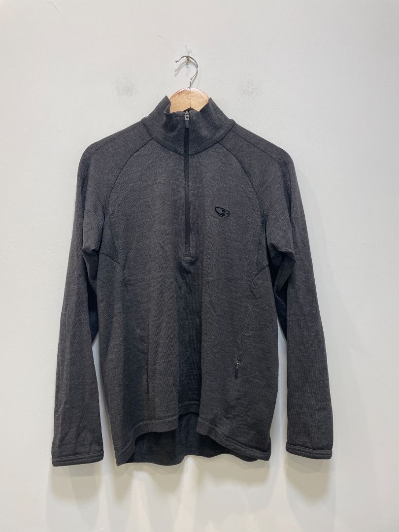 Charcoal Icebreaker Sport 320 Half Zip, M