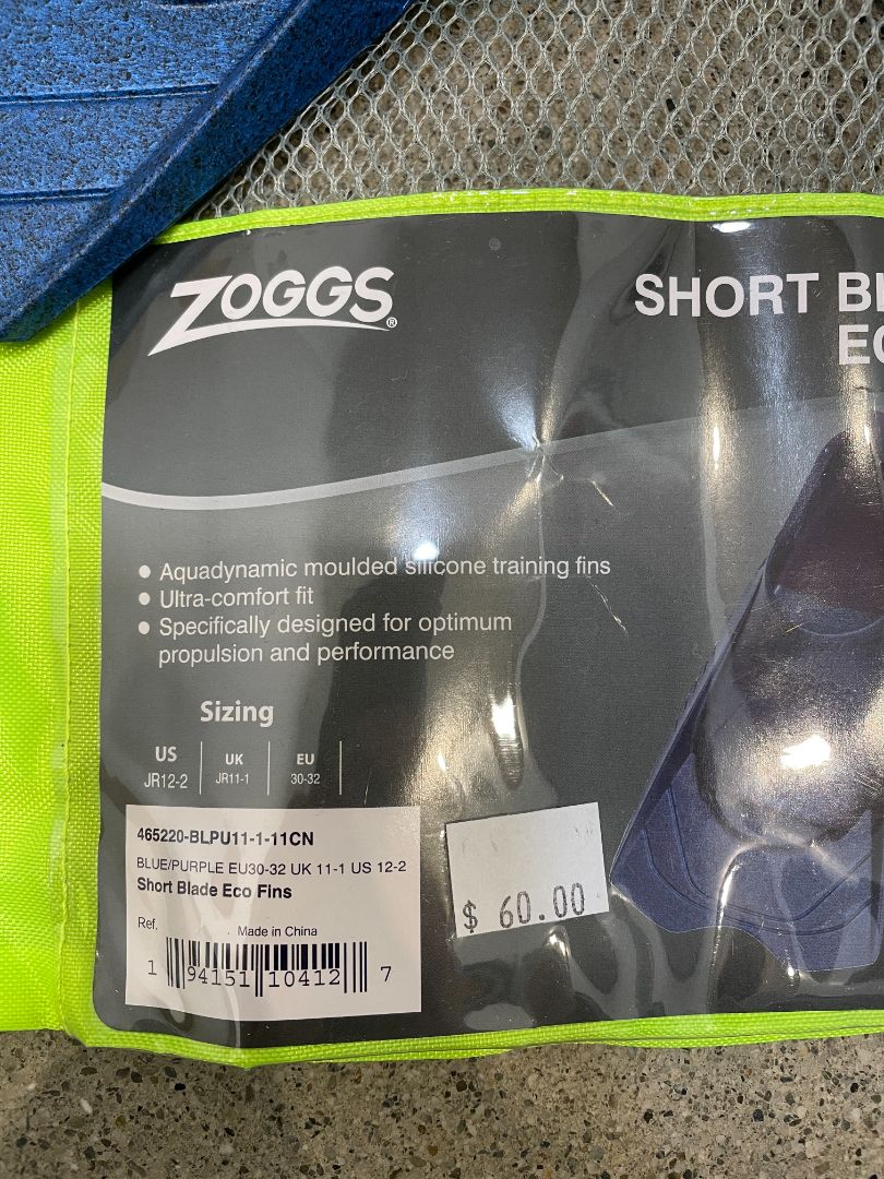 Blue Zoggs Short Blade Eco Fins, EU 30-32