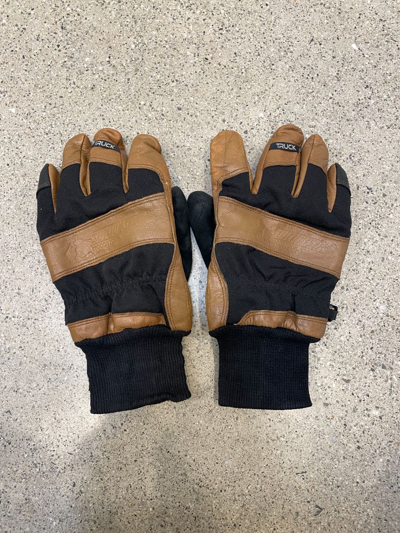 Brown/Black Truck Leather Gloves, 6