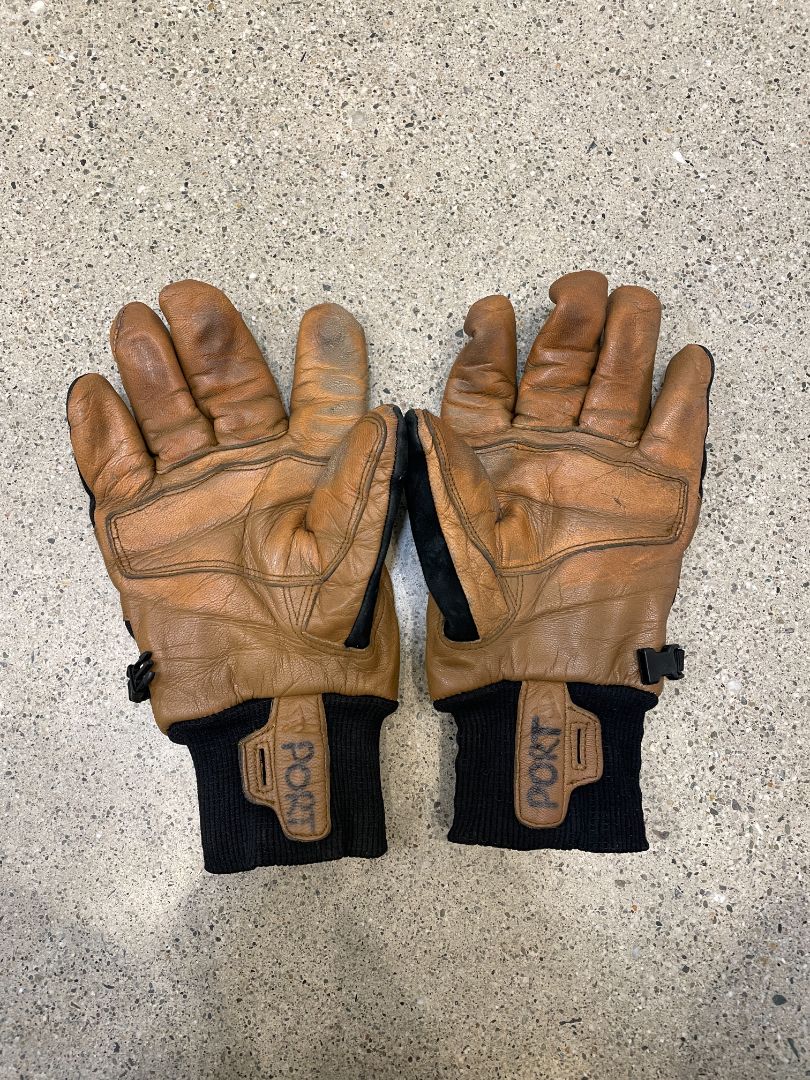 Brown/Black Truck Leather Gloves, 6