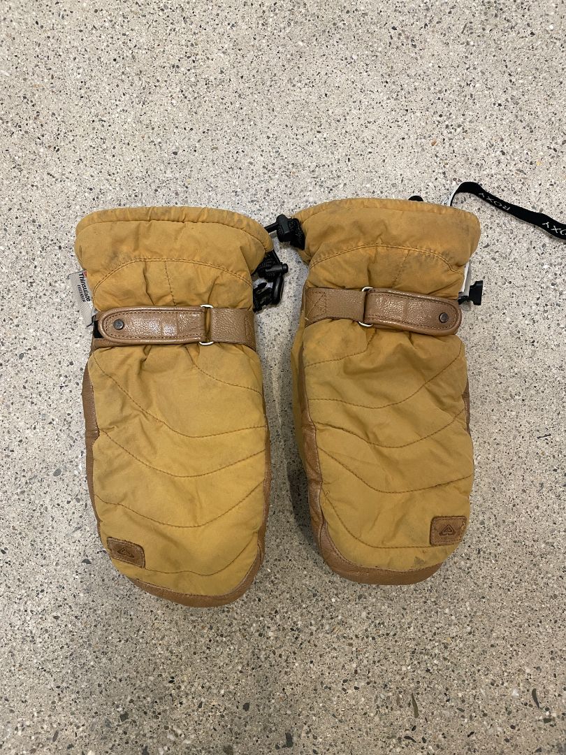 Tan/Brown Roxy Youth Snow Mitts, Youth L / Small adult fit