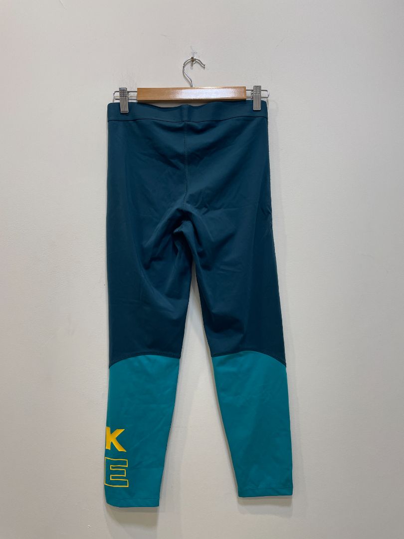 Teal Nike Thermal Training Tights, M / 75 cm waist - stretched waistband
