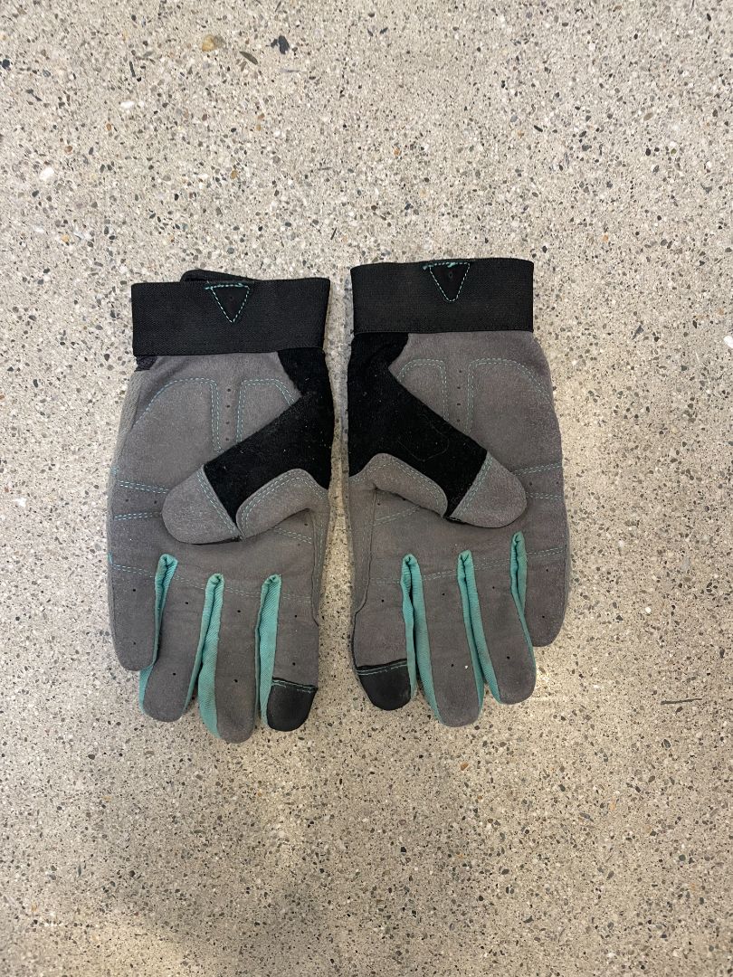 Grey/Teal Firm Grip Utility Gloves, Women’s M