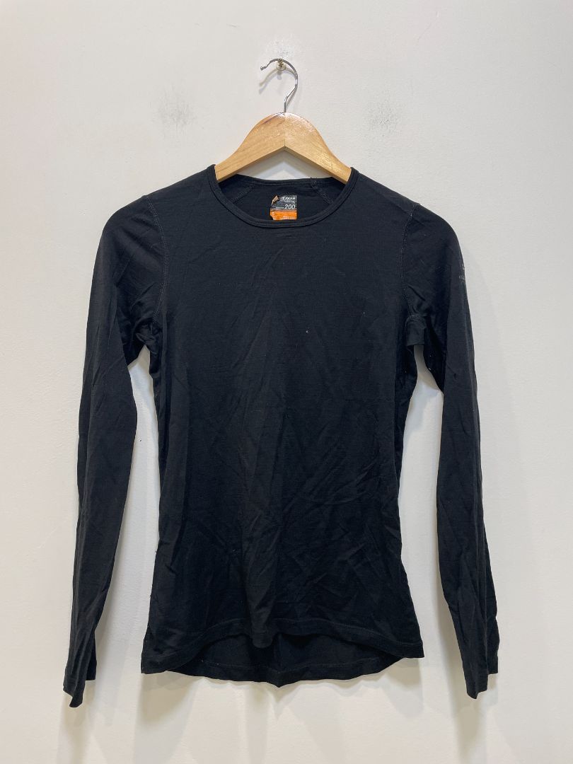 Black Icebreaker Bodyfit 200 Long Sleeve, Small