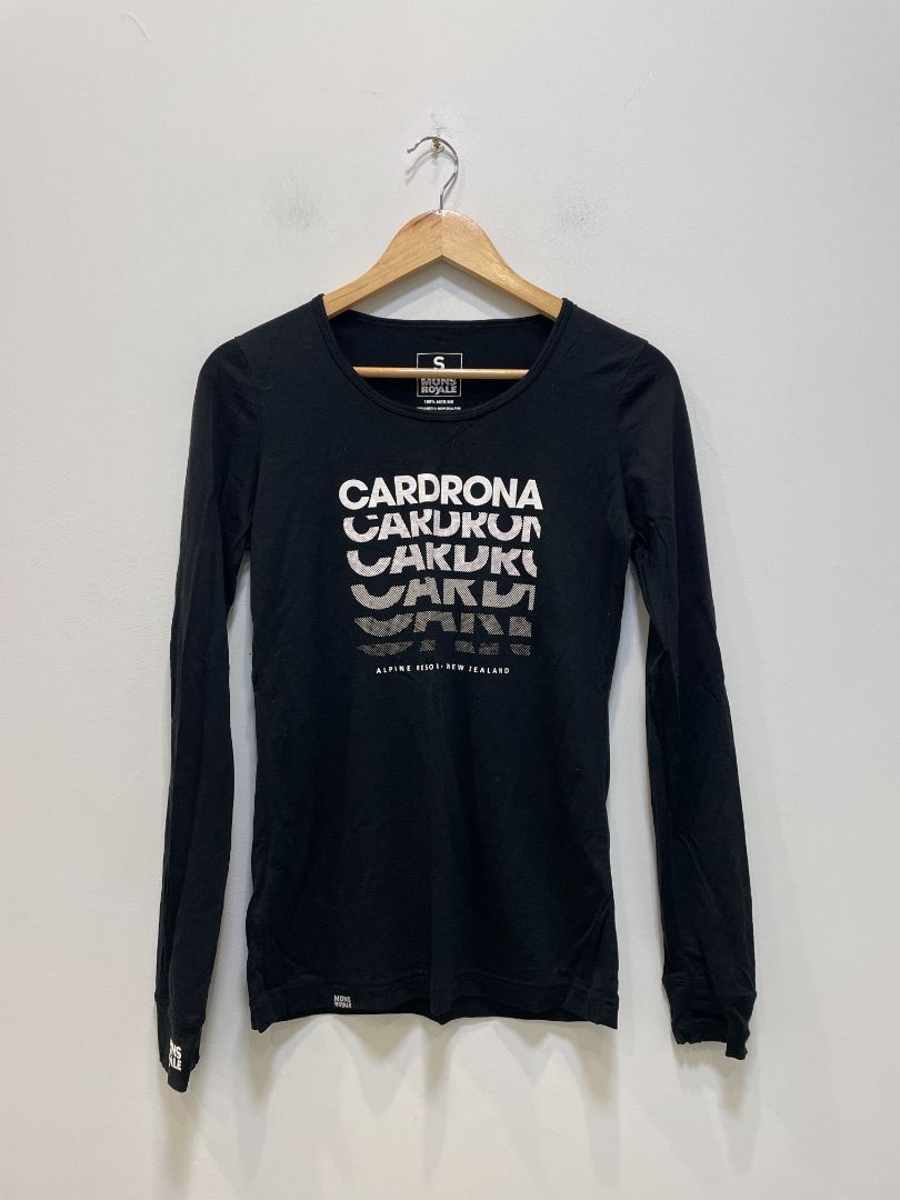 Black Mons Royale Cardrona Merino Long Sleeve, Small
