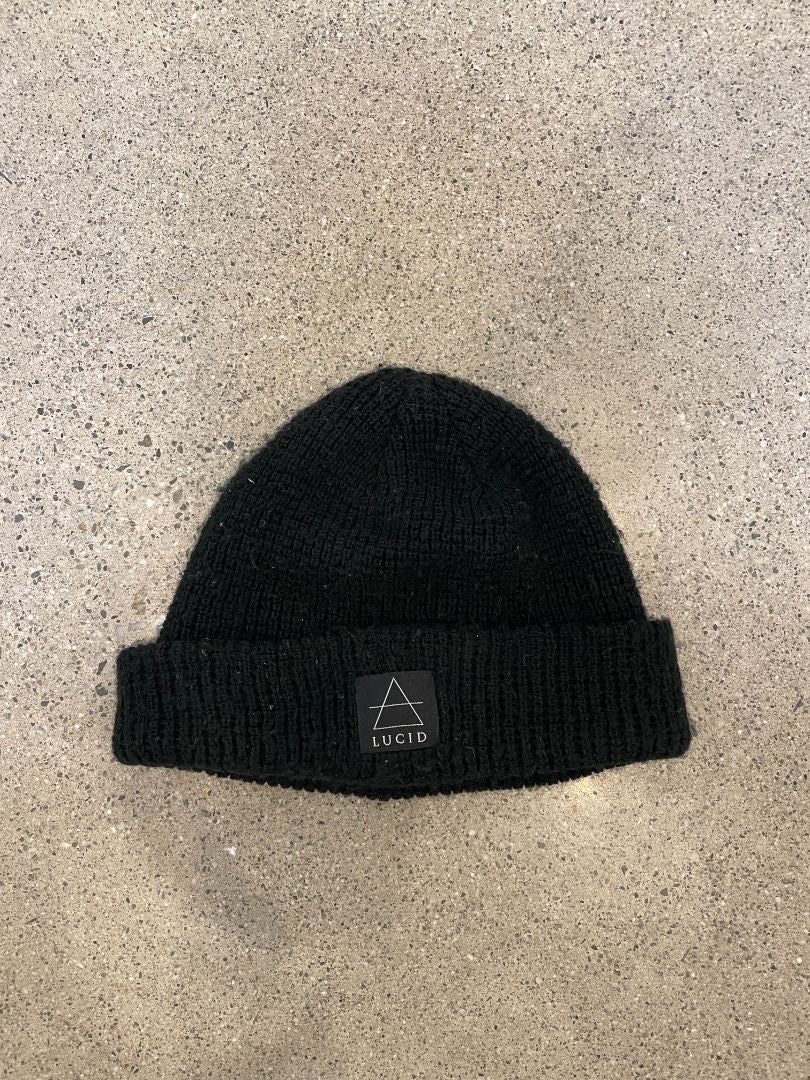 Black Lucid Acrylic Beanie, One size