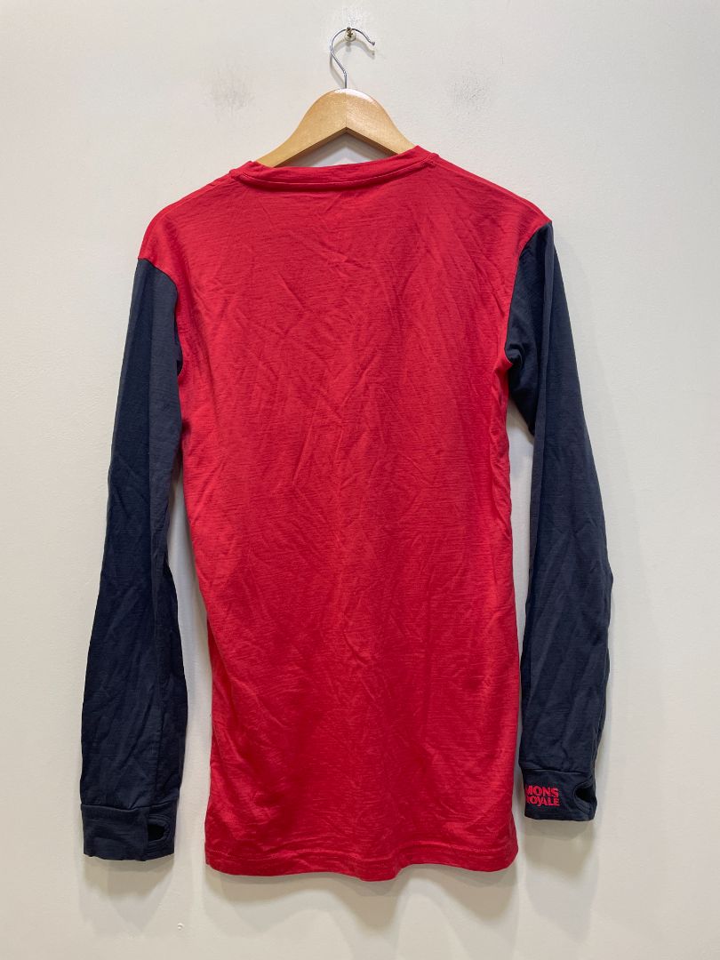 Red Mons Royale Merino Long Sleeve, M