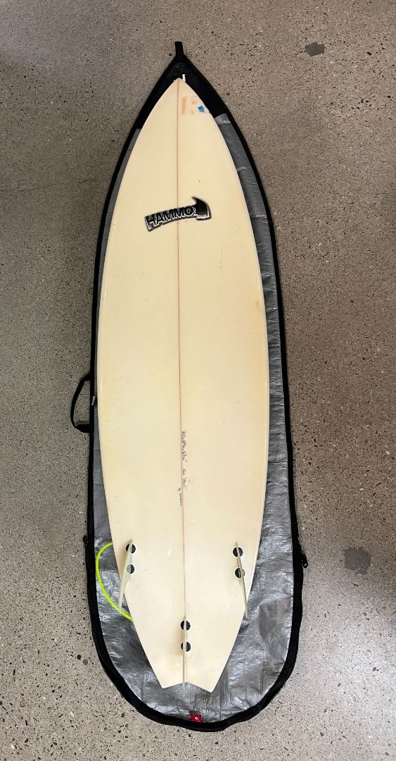 White Hammo Surfboard with bag