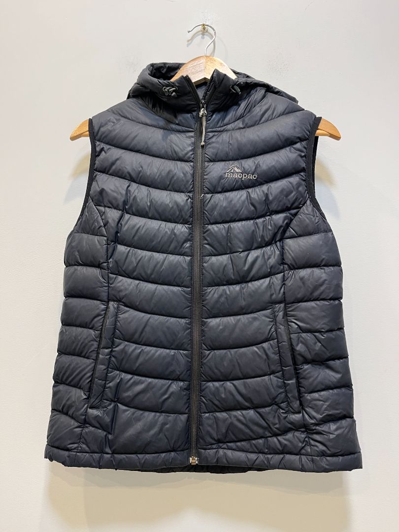 Black Macpac Hooded Down Vest, 12