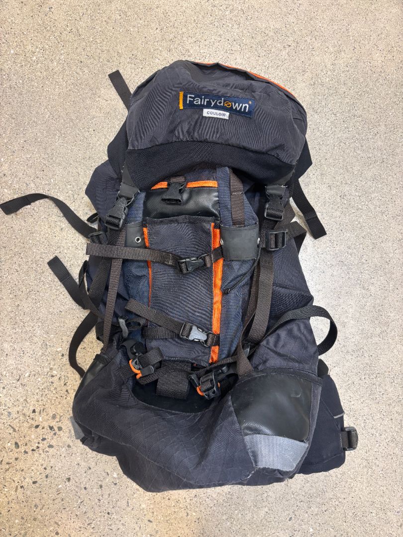Black/Orange Fairydown Couloir Technical Backpack, Small Harness