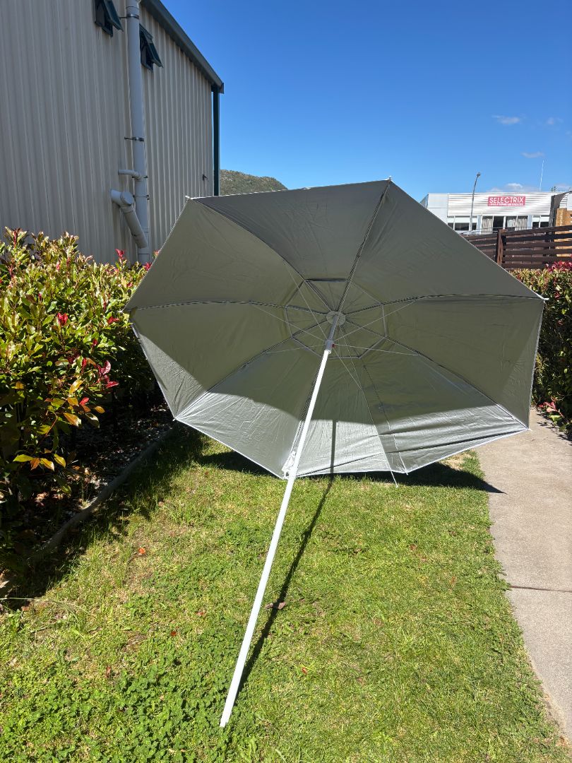 Blue/Silver Max Shade Max Shade UPF 50+ Beach Umbrella, 2m