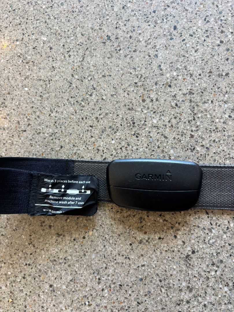 Black Garmin HRM chest strap, Adjustable
