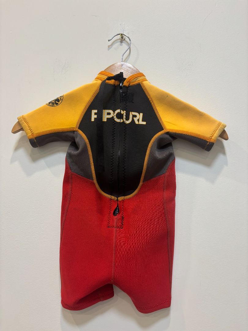 red/yellow Rip Curl Toddler Spring Wetsuit, Toddler (approx 1–2 years)