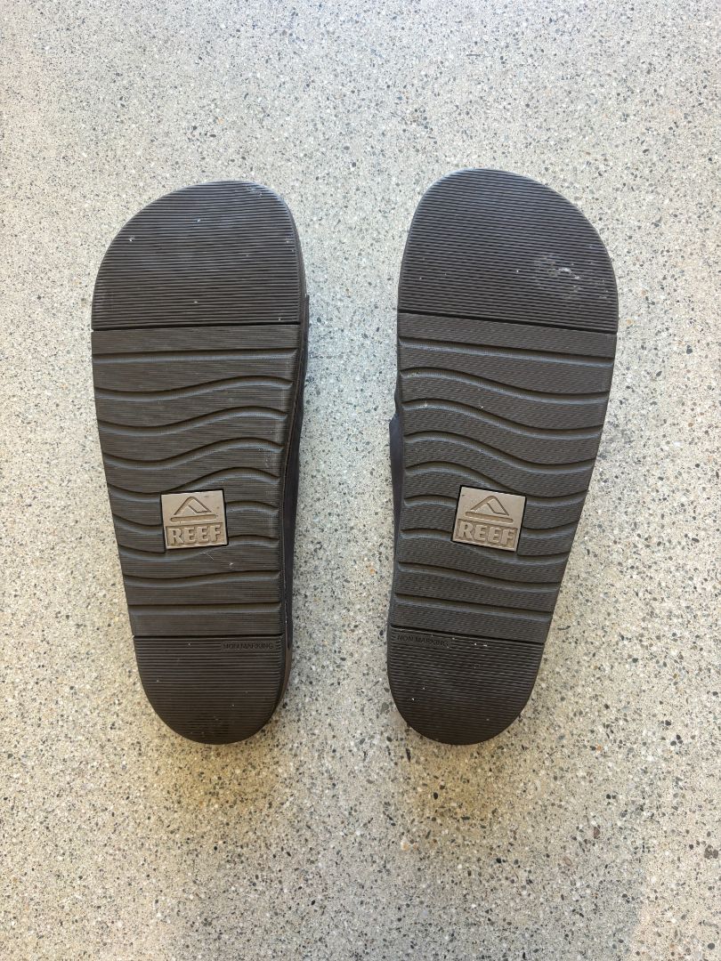 Brown Reef Ojai Two Bar Leather Sandals, US 13 / EU 46