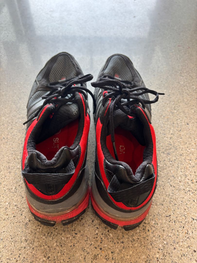 Black/Red Adidas Trail Running Shoes, US 12