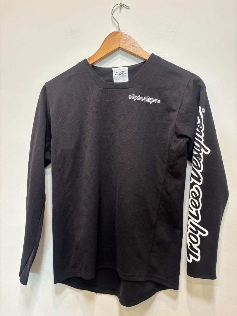Black Troy Lee Designs Youth Long Sleeve Jersey, Youth X-Large